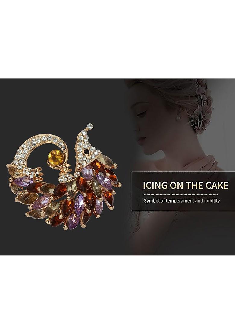 Gold Toned Plated Metal Brooch