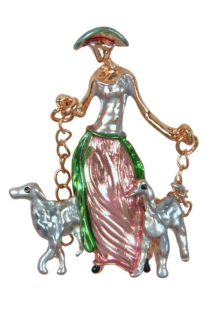 Men Gold Toned Plated Metal Brooch