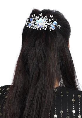 Blue Plated Metal Brooch