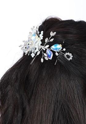 Blue Plated Metal Brooch