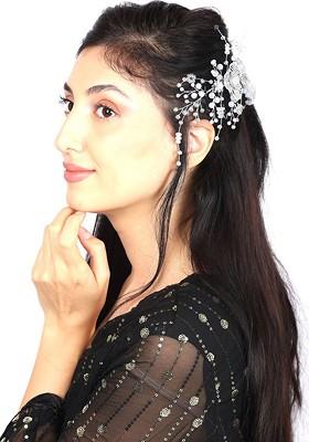 Artificial Stones Studded And Beaded Minimal Brooch