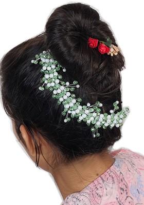 Artificial Stones Studded And Beaded Minimal Brooch