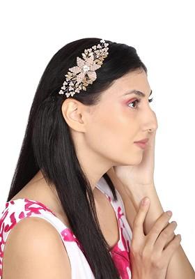 Artificial Stones Studded And Beaded Minimal Brooch