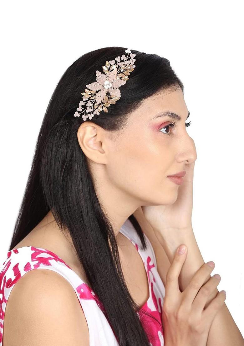 Artificial Stones Studded And Beaded Minimal Brooch