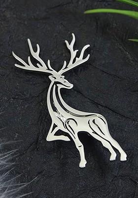Unisex Stainless Steel Raindear Minimal Brooch