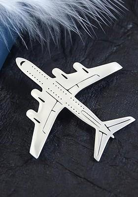 Unisex Stainless Steel Airplane Brooch