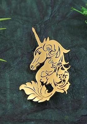 Unisex Stainless Steel Unicorn Brooch