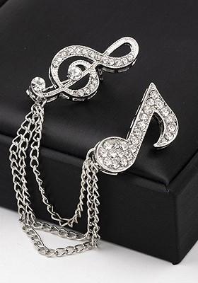 Silver Toned Plated Metal Brooch