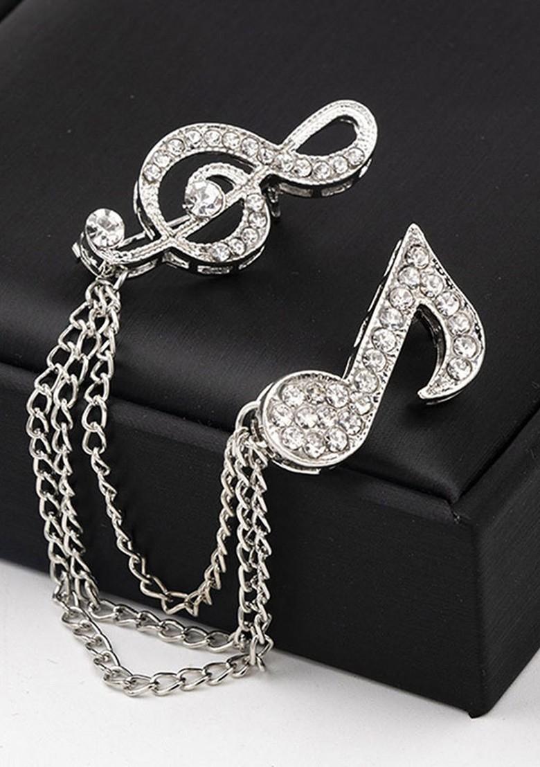 Silver Toned Plated Metal Brooch