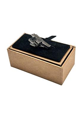 Gunmetal Gun Design Brass Tie Pin For Men