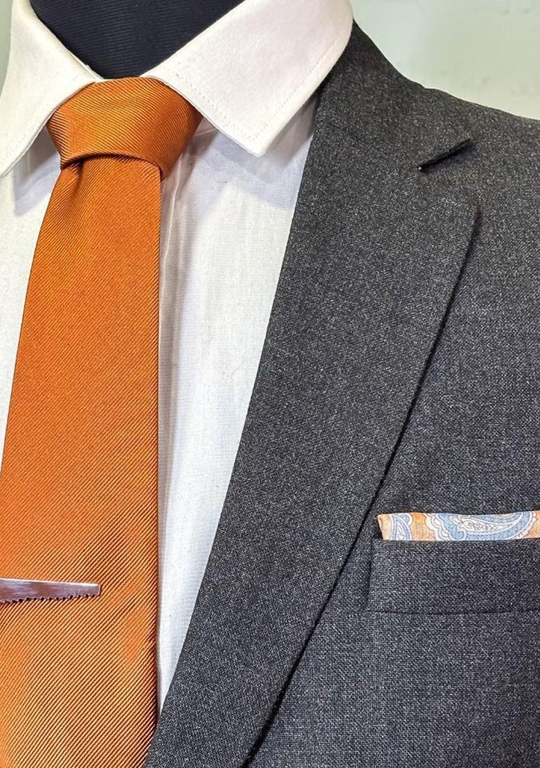 Silver Saw Blade Design Brass Tie Bar For Men