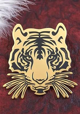 Unisex Stainless Steel Designer Tiger Minimal Brooch