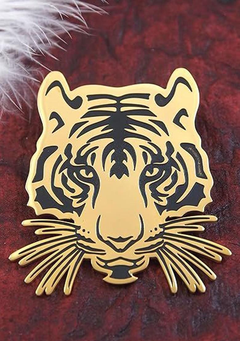Unisex Stainless Steel Designer Tiger Minimal Brooch