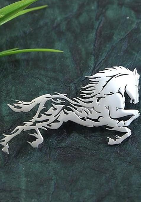 Stainless Steel Designer Unisex Horse Minimal Brooch