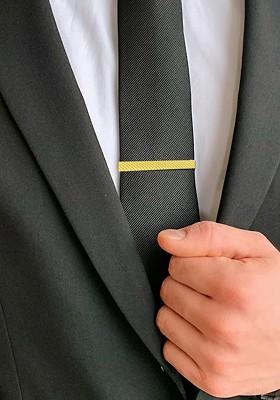 Men Gold Plated Minimal Tie Pin With Red Rose