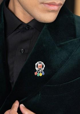 Unisex 925 Silver Hogwarts Minimal Brooch