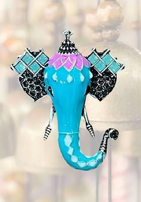 Men Enamel Detailing Elephant Brooch