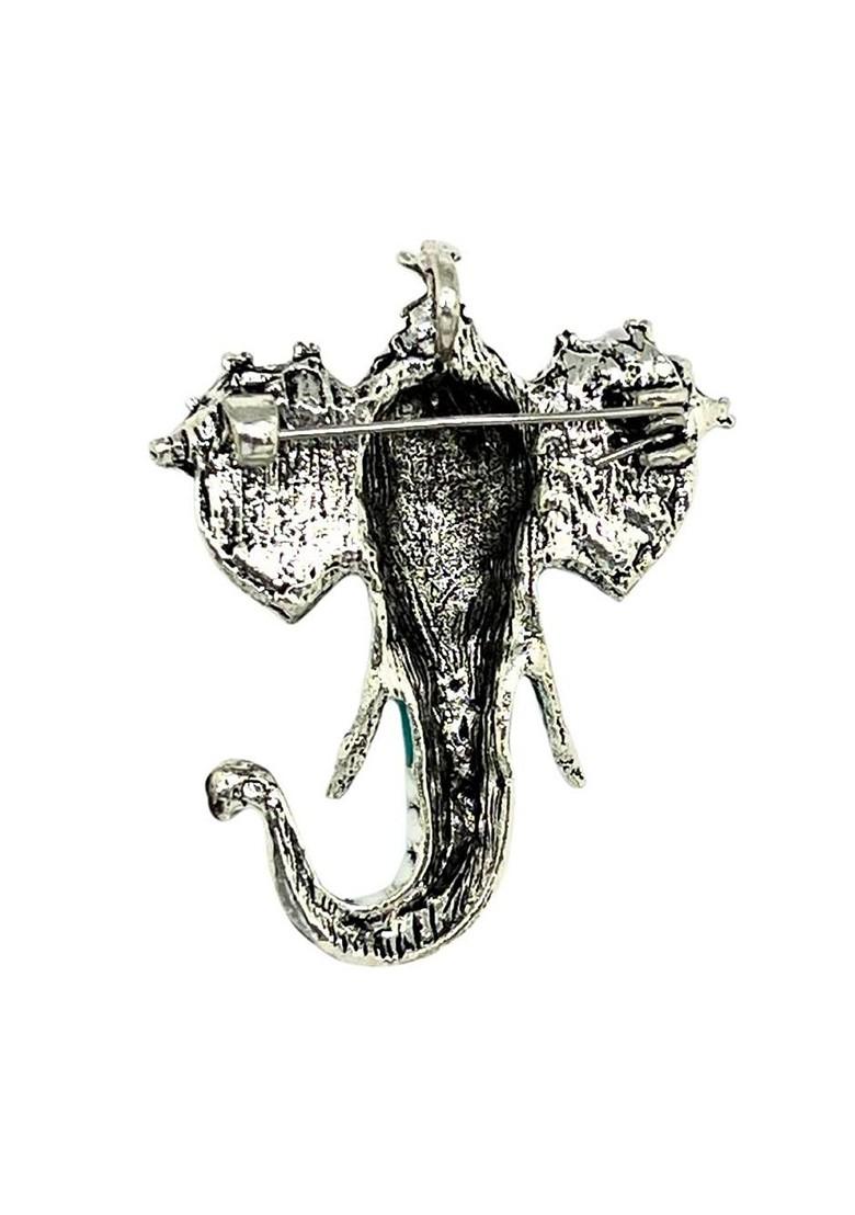 Men Enamel Detailing Elephant Brooch