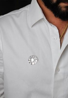 Unisex Bharat Silver Brooch