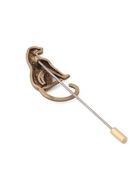 Men Gold Toned Panther Lapel Pin Brooch