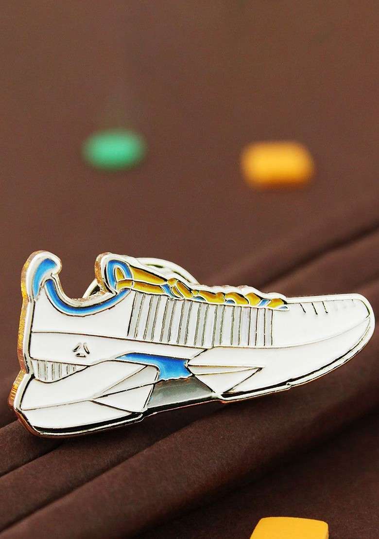Men Trendy Shoe Minimal Lapel Pin Brooch - Indya