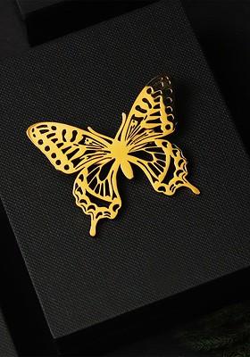 Men Celestial Butterfly Golden Minimal Lapel Pin Brooch
