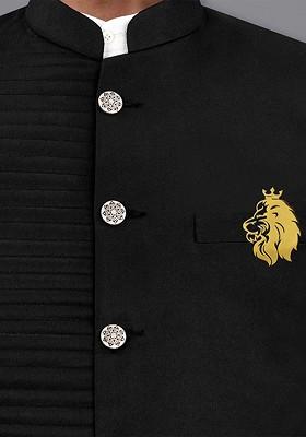 Men Regal Lion Golden Minimal Lapel Pin Brooch