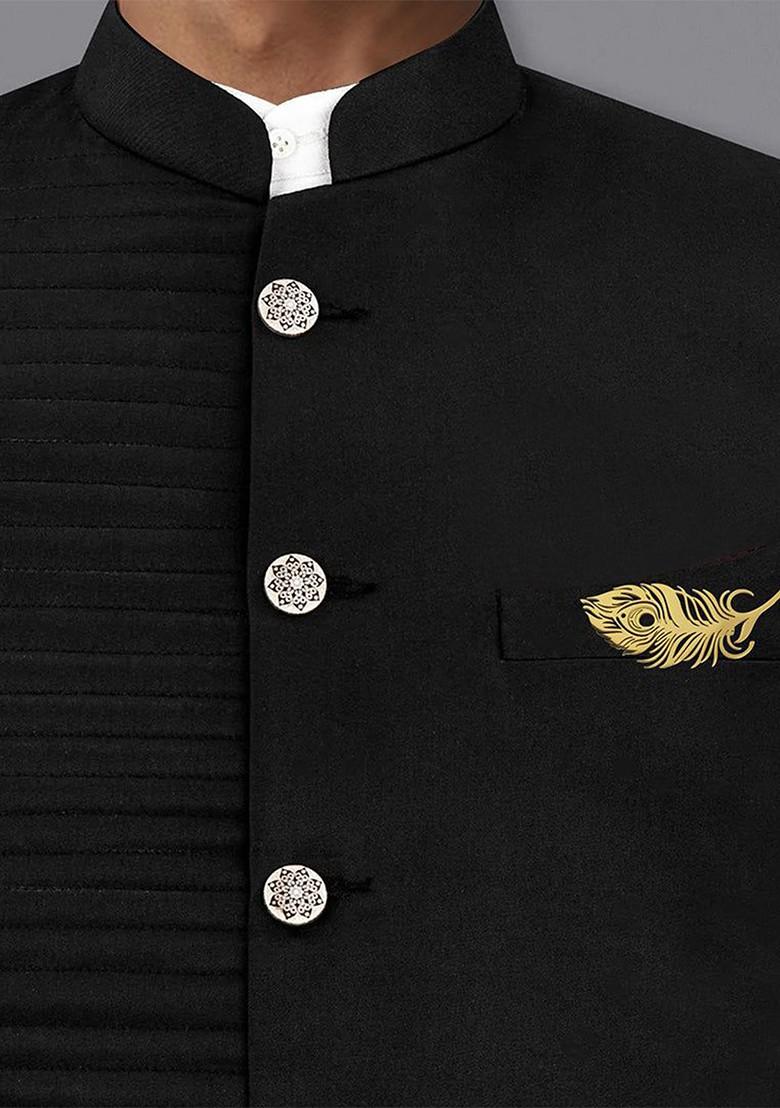 Men Peacock Plume Golden Minimal Lapel Pin Brooch