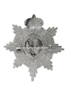 Men Silver Toned Lions Design Brooch