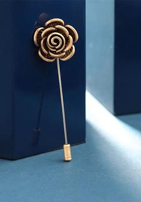 Men Blooming Rose Lapel Pin