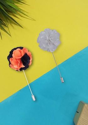 Men Set Of 2 Marigold Flower Lapel Pin Brooch