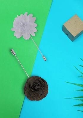 Men Set Of 2 Dahlia Flower Lapel Pin Brooch