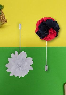 Men Set Of 2 Marigold Dahlia Flower Lapel Pin Brooch