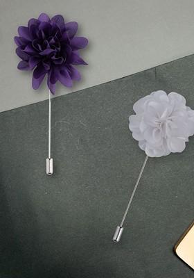 Men Set Of 2 Marigold Flower Lapel Pin Brooch