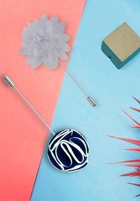 Men Set Of 2 Dahlia Flower Lapel Pin Brooch