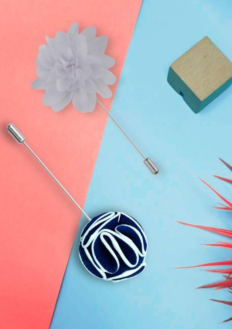 Men Set Of 2 Dahlia Flower Lapel Pin Brooch