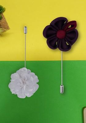 Men Set Of 2 Marigold Flower Lapel Pin Brooch