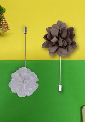 Men Set Of 2 Marigold Flower Lapel Pin Brooch