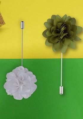 Men Set Of 2 Marigold Flower Lapel Pin Brooch