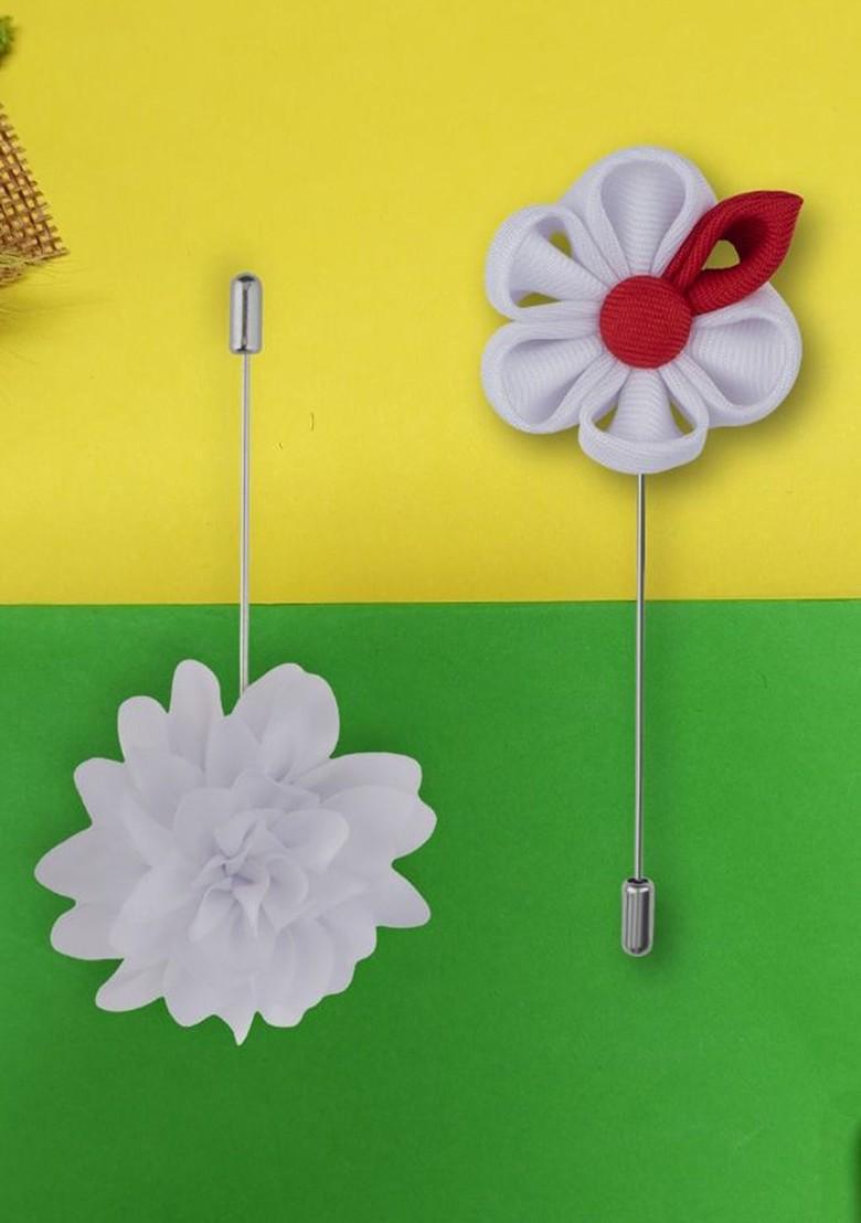 Men Set Of 2 Dahlia Flower Lapel Pin Brooch