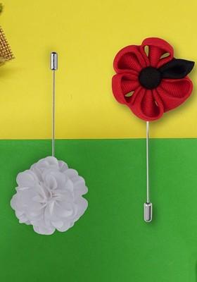 Men Set Of 2 Marigold Flower Lapel Pin Brooch