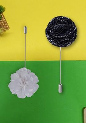 Men Set Of 2 Marigold Flower Lapel Pin Brooch