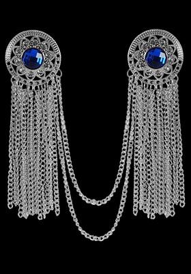 Silver Plated Hanging Chain Brooch