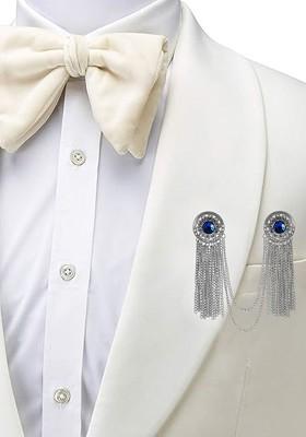 Silver Plated Hanging Chain Brooch