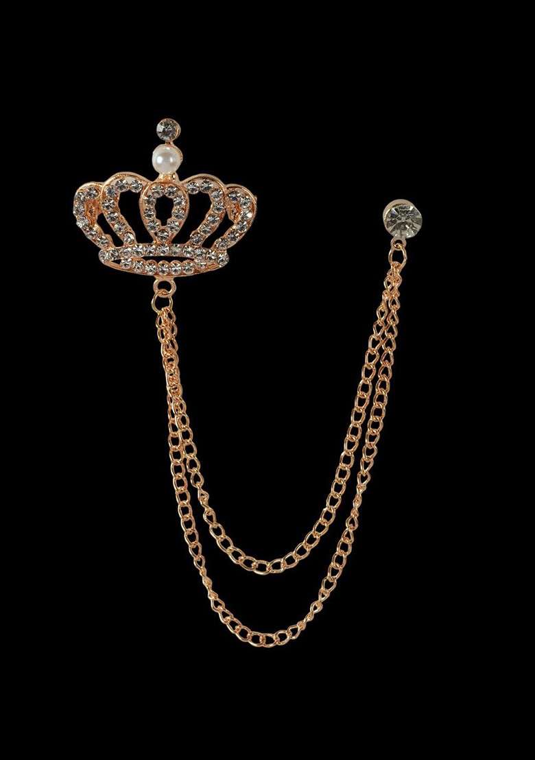Rose Plated Alloy Brooch - Indya