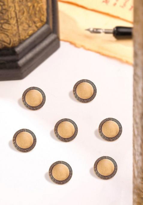 Men Set Of 7 Swagger Button Brooches