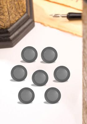 Men Set Of 7 Elegant Shimmer Button Brooches