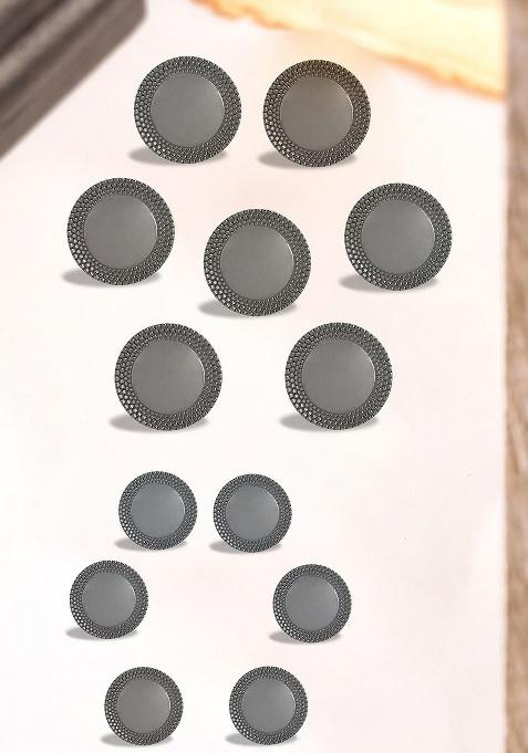 Men Set Of 13 Elegant Shimmer Buttons Brooches