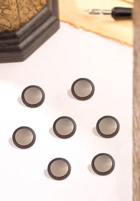 Men Set Of 7 Embed Magic Button Brooches