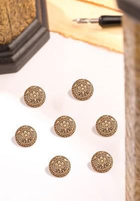 Men Set Of 7 Floral Blossom Button Brooches
